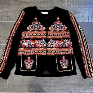 Zara Woman Embroidered Embellished Jacket